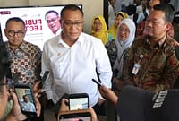 Menteri Lingkungan Hidup Jumhur Hidayat saat kunjungan kerja di Kota Tegal, Jumat (3/7/26). Foto : Istimewa