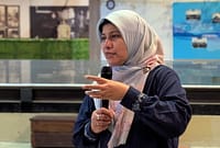Kepala Perwakilan Bank Indonesia Tegal, Bimala, menerangkan konsep kegiatan budaya dan komunitas menjadi instrumen penggerak ekonomi di daerah, Senin (20/7/26) malam.
